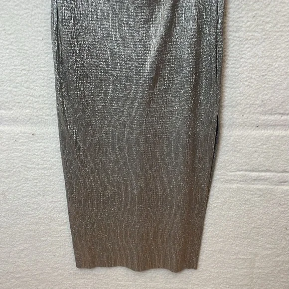 NWT Connected Apparel Womens Mushroom Gold Cowlneck Metallic Dress SIZE 12 - Picture 4 of 8